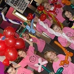 Children at a balloon modeling workshop