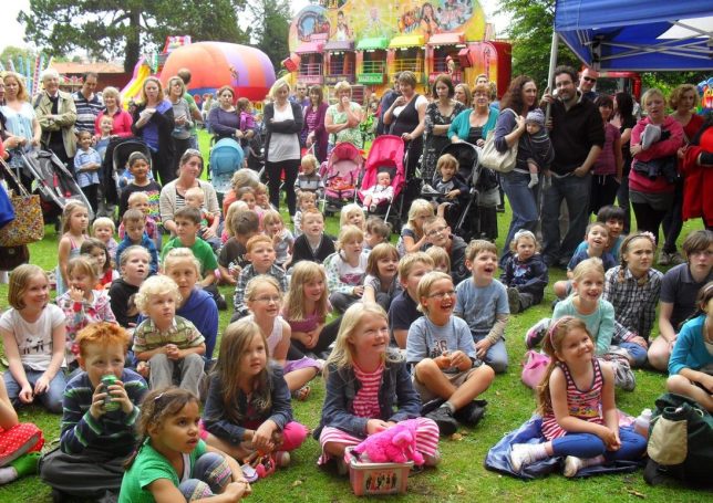 Audience enjoying Punch and Judy