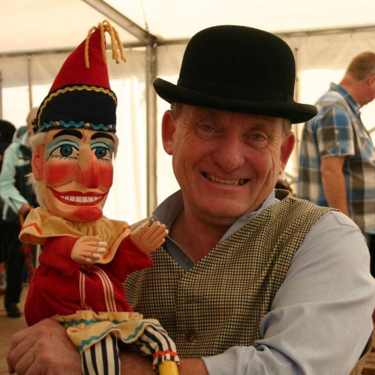 Mr Punch and Professor Ron Wood, Punch and Judy Man. 