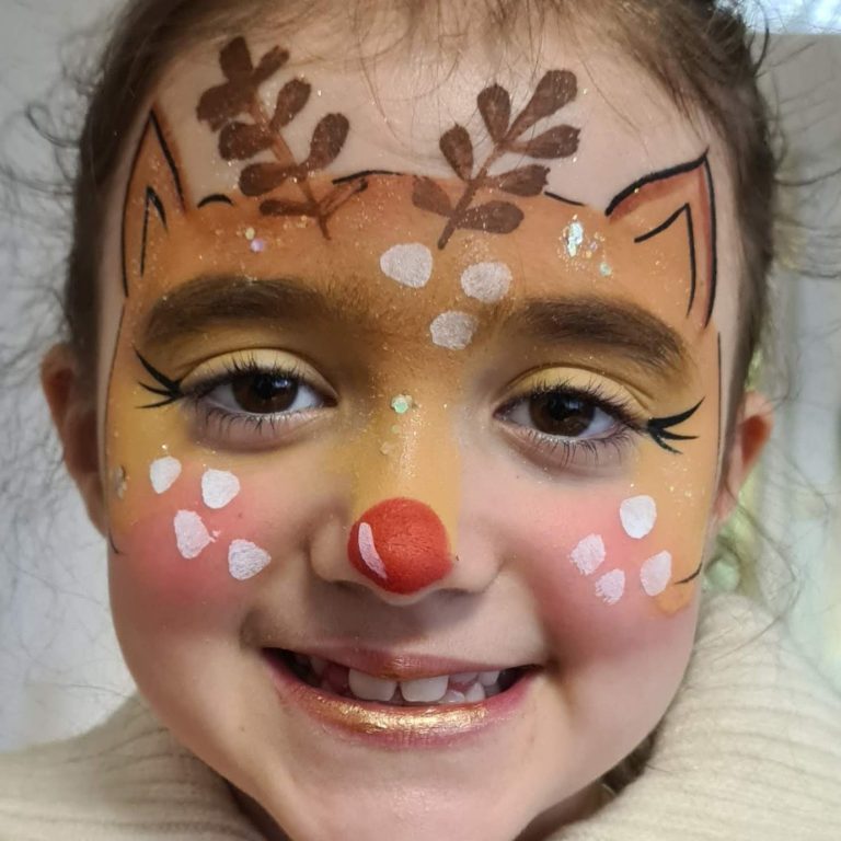 Reindeer face painting design