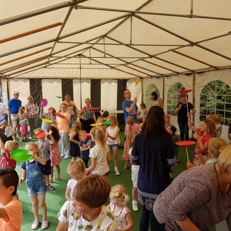 Circus skills in a marquee