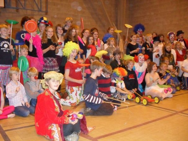 Kids enjoying a circus workshop