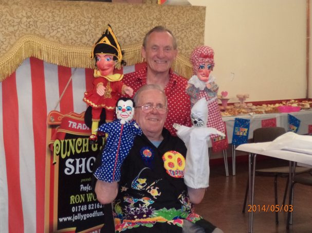 Len, 80, with Punch and Judy puppets