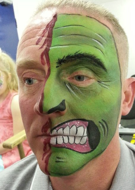 Monster face painted by Hazel