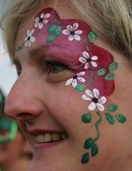 Pretty flower face painted by Hazel