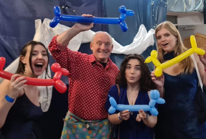 Students with balloon animals