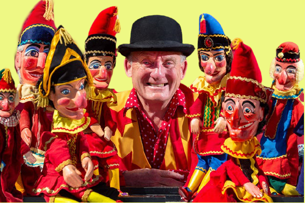 Ron Wood and his Mr Punch puppets.